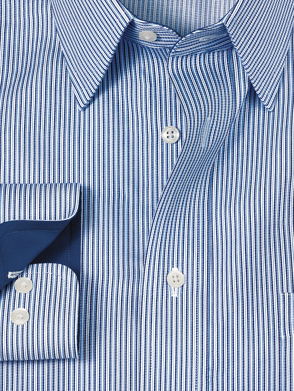 Alternate Image of Non-iron Cotton Stripe Dress Shirt With Contrast Trim-5