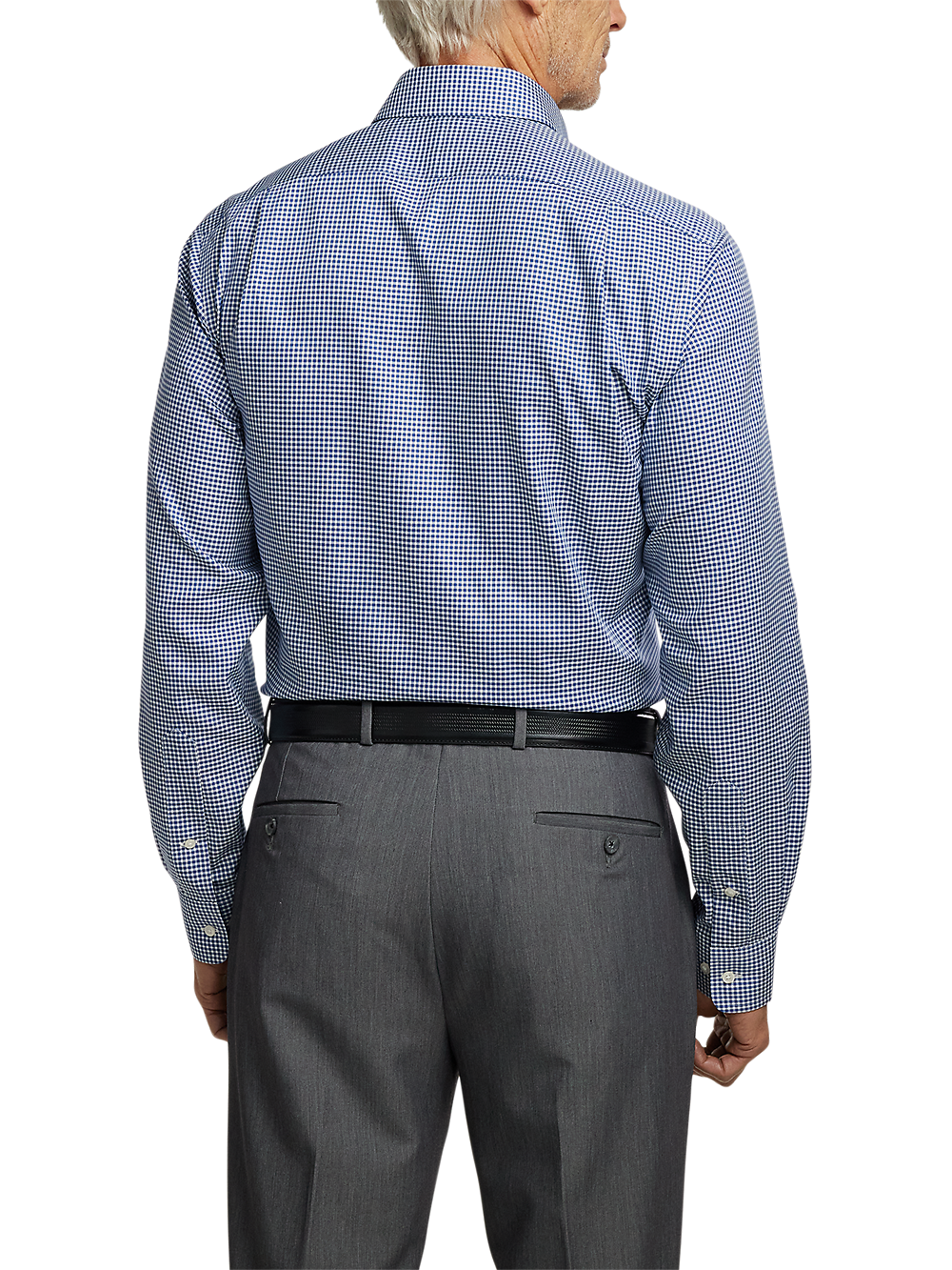 Alternate Image of Non-iron Cotton Gingham Dress Shirt With Contrast Trim-4