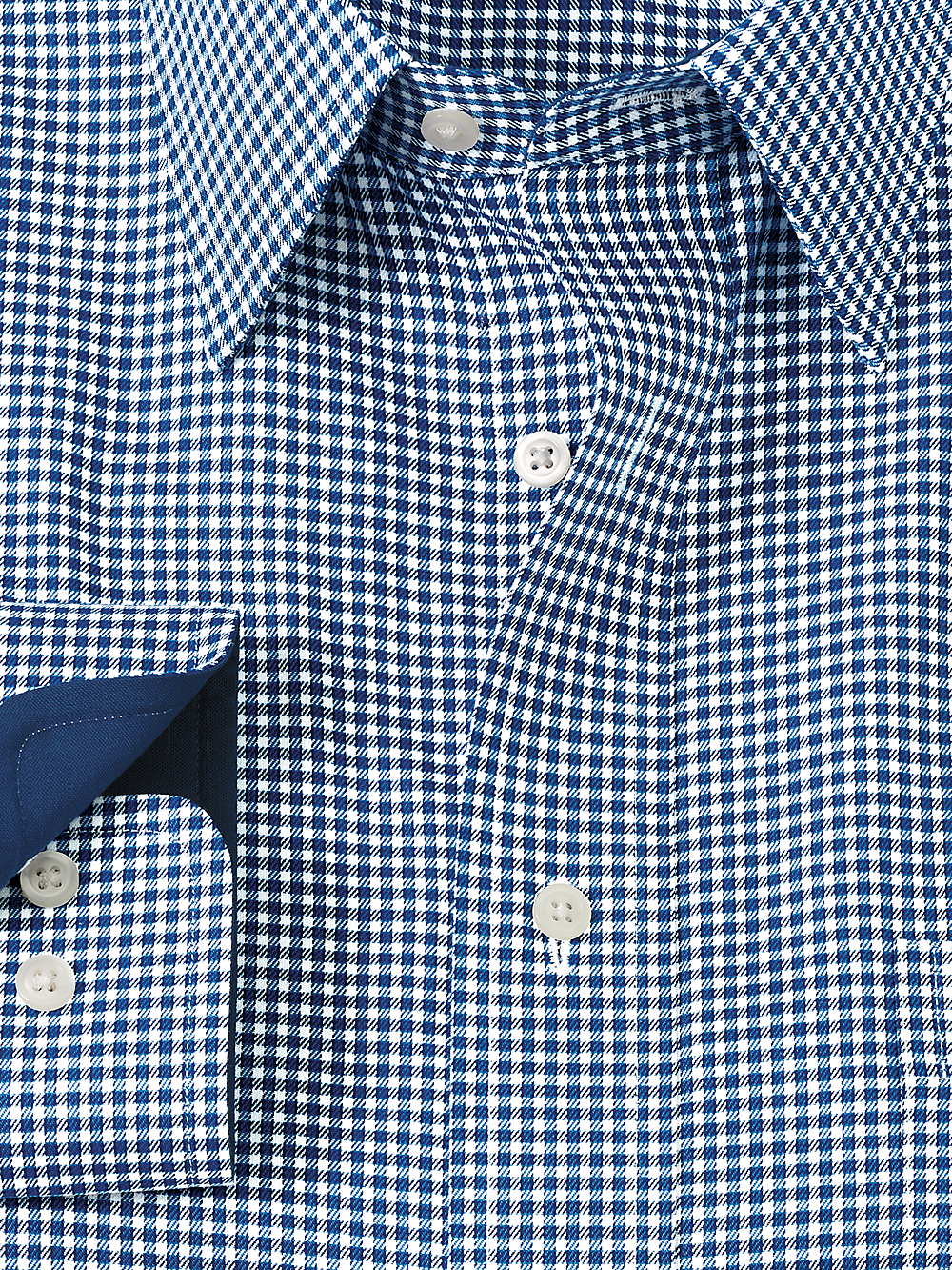 Alternate Image of Non-iron Cotton Gingham Dress Shirt With Contrast Trim-5