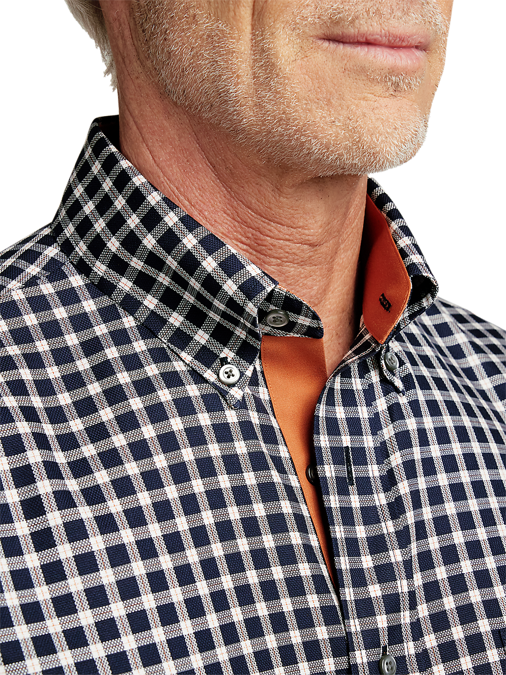 Alternate Image of Non-iron Cotton Check Dress Shirt With Contrast Trim-2