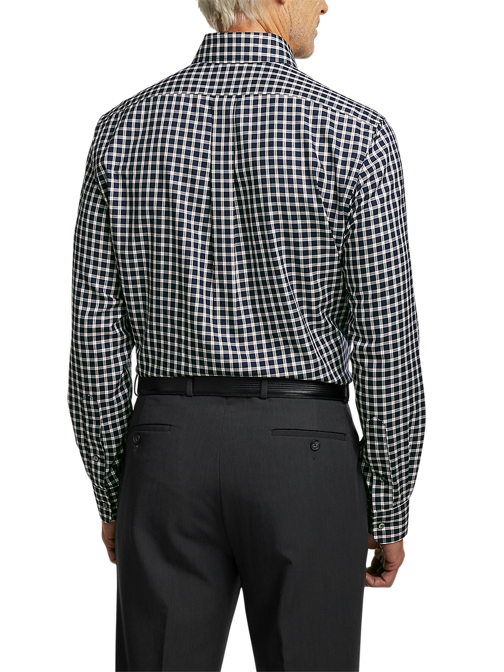 Alternate Image of Non-iron Cotton Check Dress Shirt With Contrast Trim-4