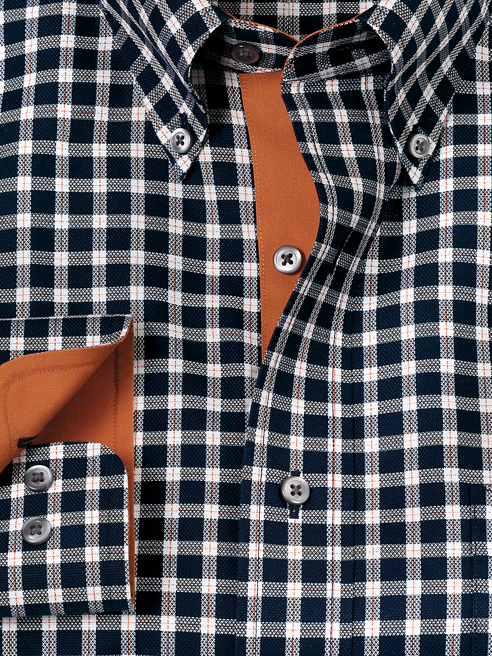 Alternate Image of Non-iron Cotton Check Dress Shirt With Contrast Trim-5