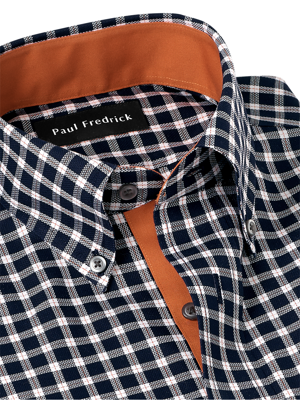 Alternate Image of Non-iron Cotton Check Dress Shirt With Contrast Trim-6