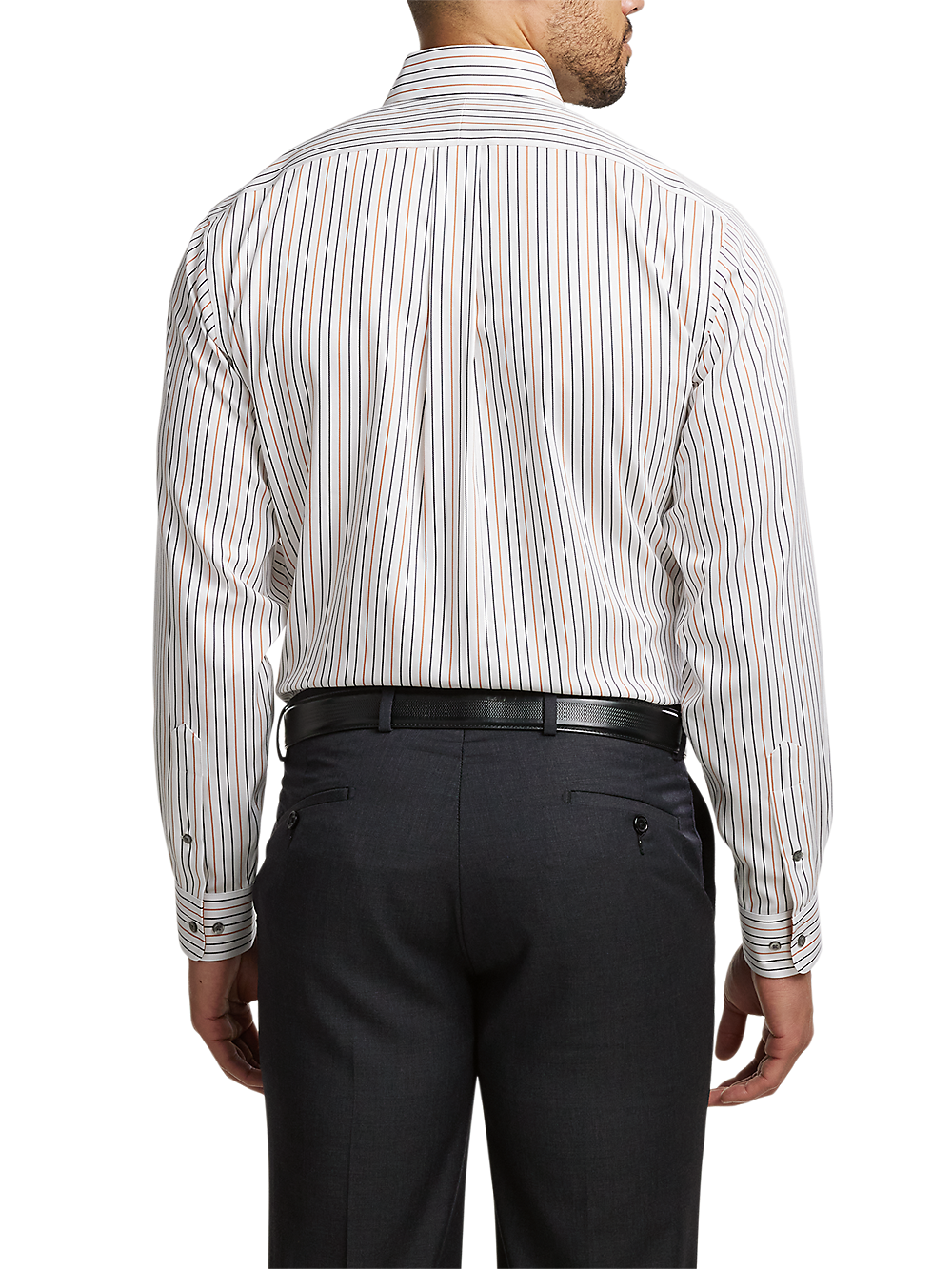 Alternate Image of Non-iron Cotton Stripe Dress Shirt With Contrast Trim-4