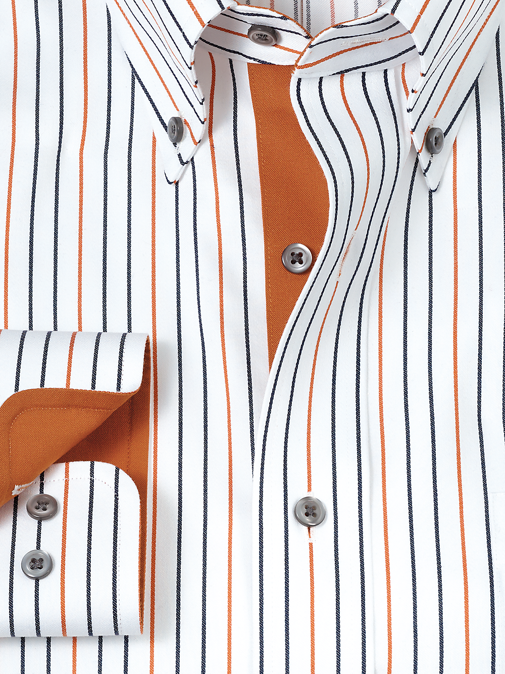 Alternate Image of Non-iron Cotton Stripe Dress Shirt With Contrast Trim-5