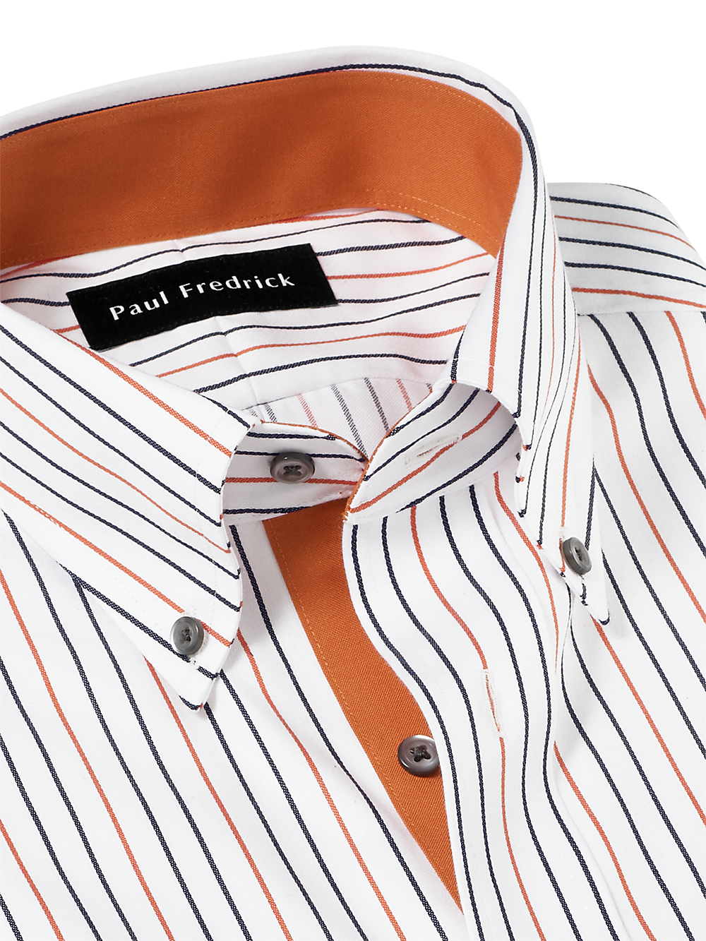 Alternate Image of Non-iron Cotton Stripe Dress Shirt With Contrast Trim-6