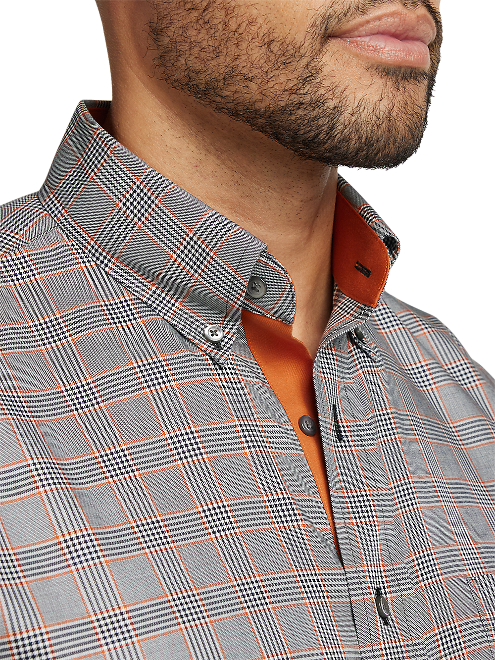 Alternate Image of Non-iron Cotton Plaid Dress Shirt With Contrast Trim-2