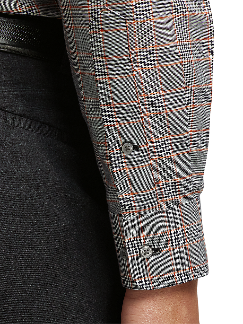 Alternate Image of Non-iron Cotton Plaid Dress Shirt With Contrast Trim-3