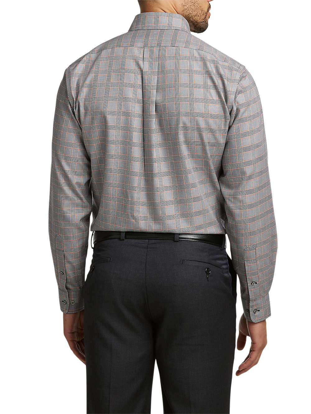 Alternate Image of Non-iron Cotton Plaid Dress Shirt With Contrast Trim-4