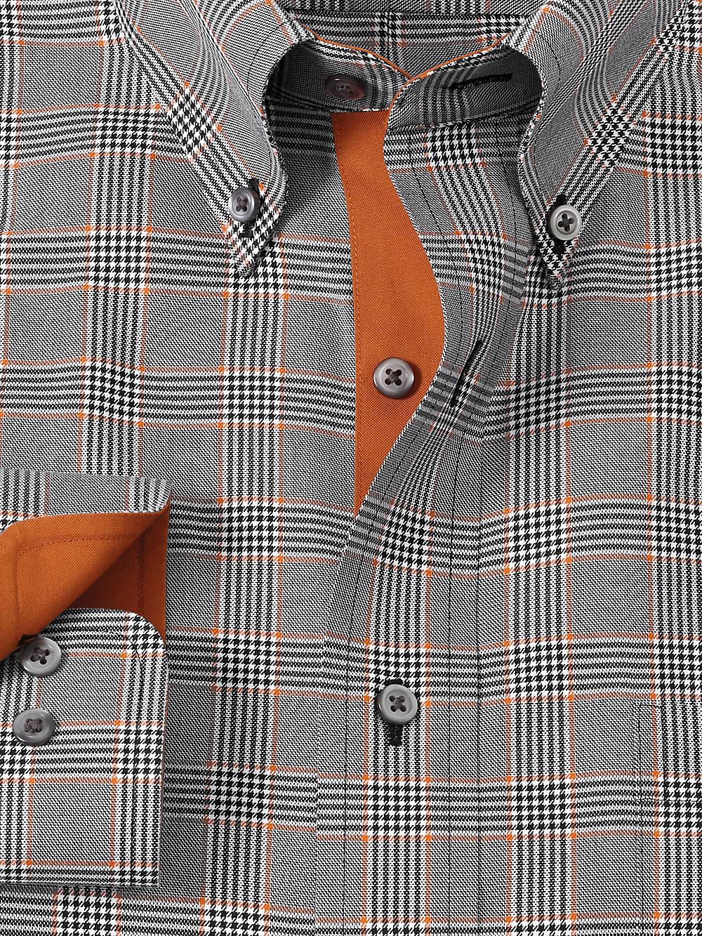 Alternate Image of Non-iron Cotton Plaid Dress Shirt With Contrast Trim-5