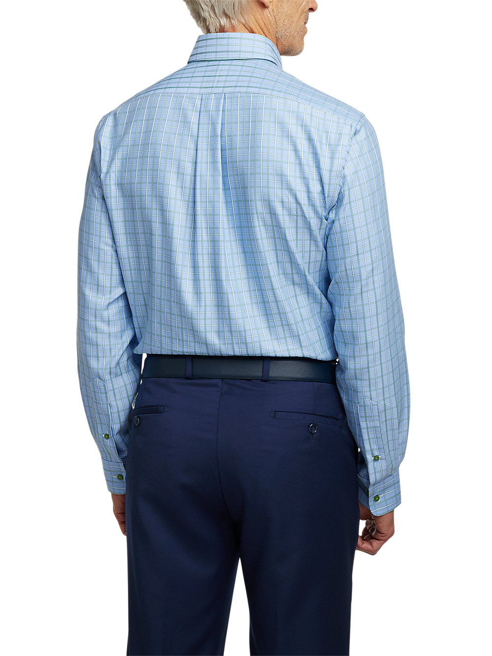 Alternate Image of Non-iron Cotton Windowpane Dress Shirt With Contrast Trim-4