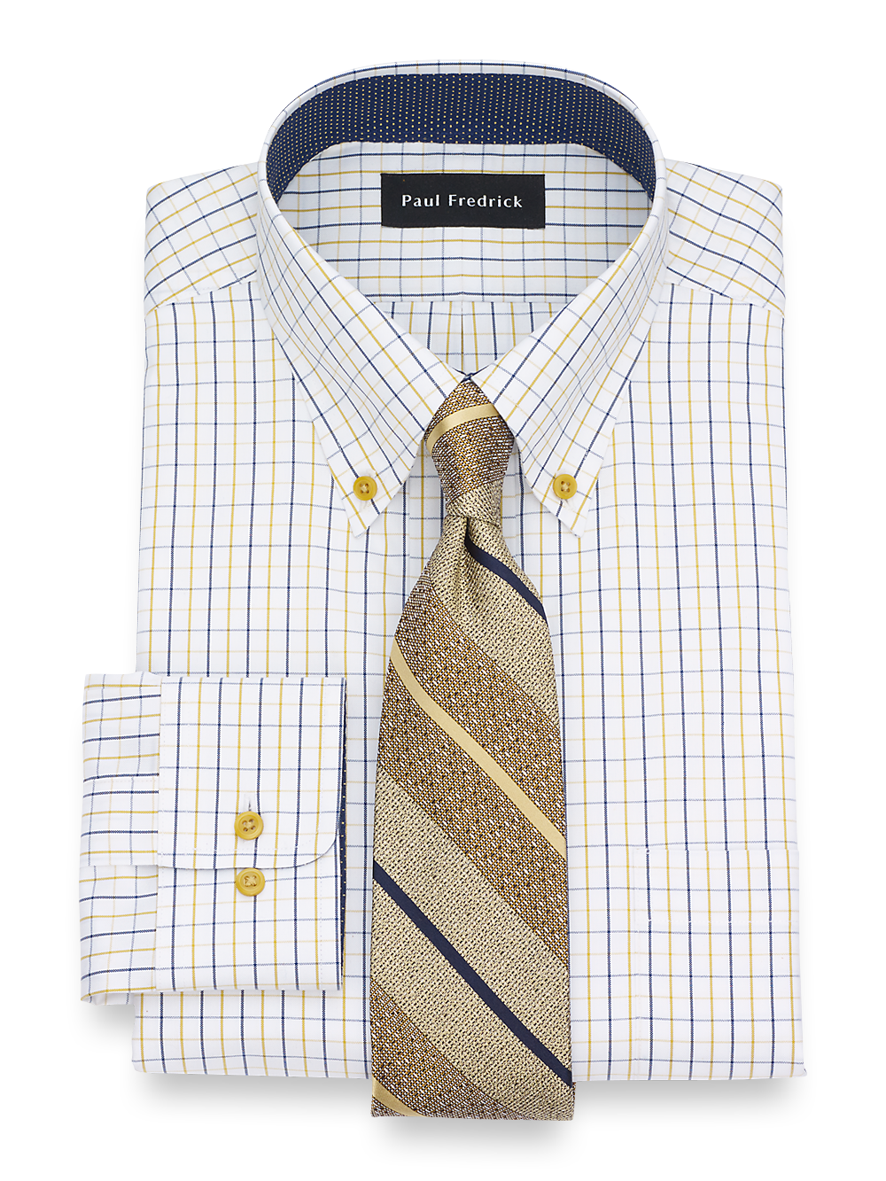 Alternate Image of Non-iron Cotton Check Dress Shirt With Contrast Trim-1