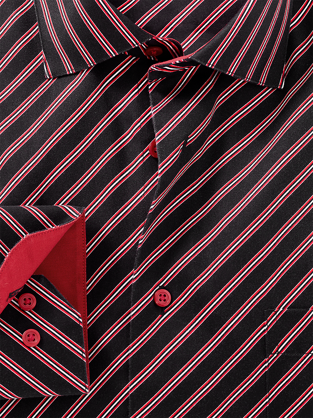 Alternate Image of Non-iron Cotton Stripe Dress Shirt With Contrast Trim-1