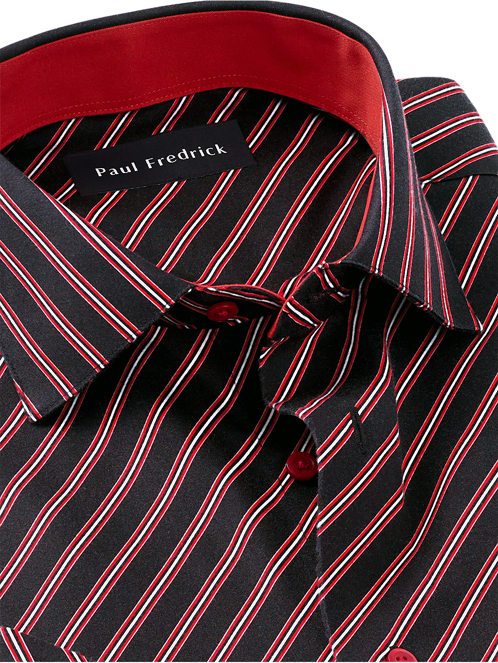 Alternate Image of Non-iron Cotton Stripe Dress Shirt With Contrast Trim-2