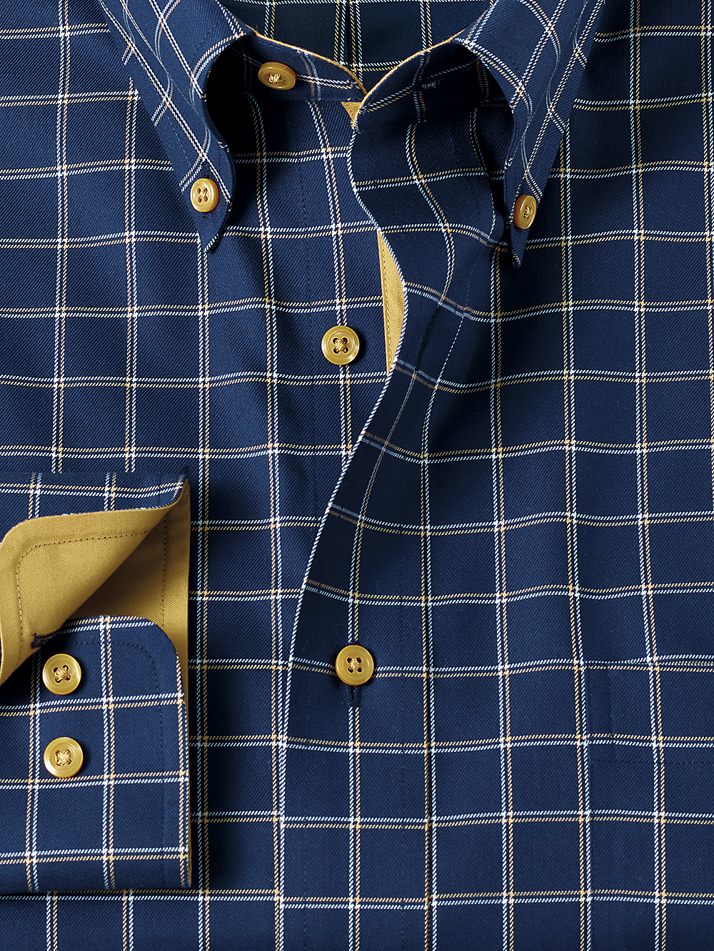 Alternate Image of Non-iron Cotton Check Dress Shirt With Contrast Trim-1