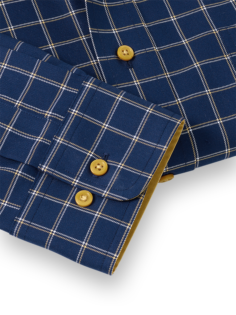 Alternate Image of Non-iron Cotton Check Dress Shirt With Contrast Trim-3