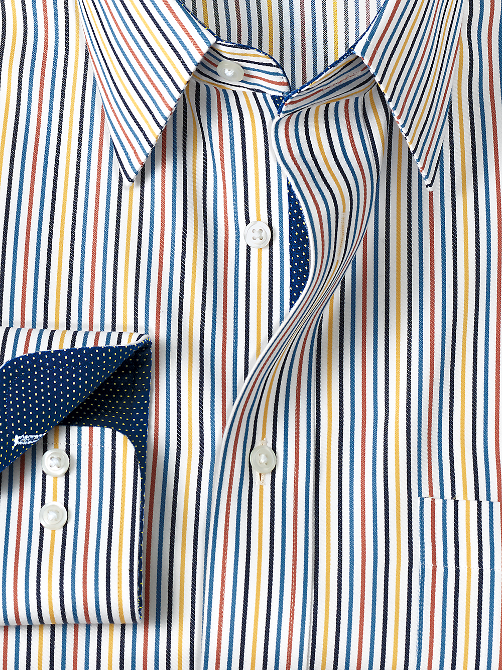 Alternate Image of Non-iron Cotton Stripe Dress Shirt With Contrast Trim-1