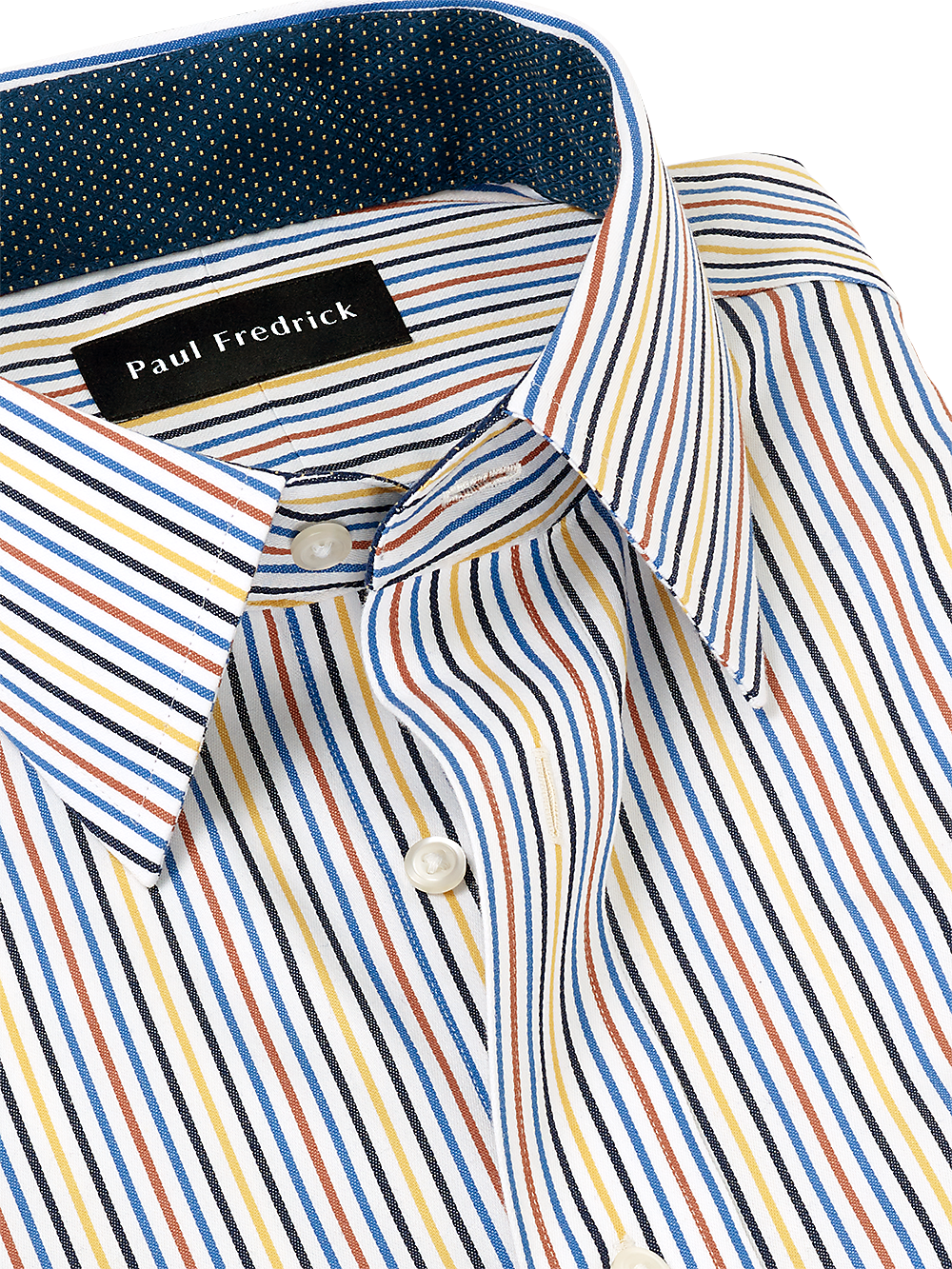 Alternate Image of Non-iron Cotton Stripe Dress Shirt With Contrast Trim-2