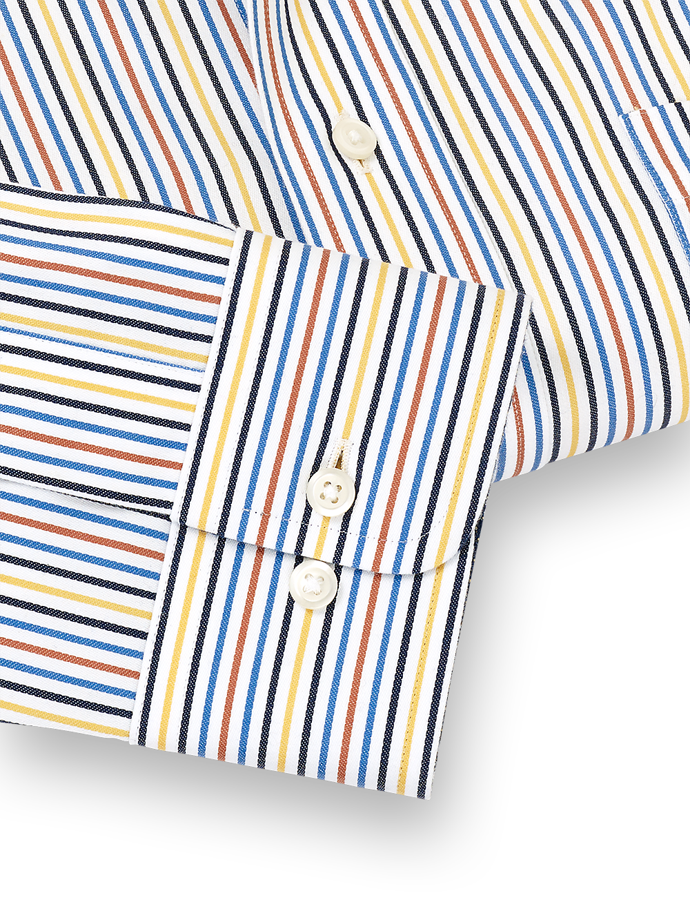 Alternate Image of Non-iron Cotton Stripe Dress Shirt With Contrast Trim-3