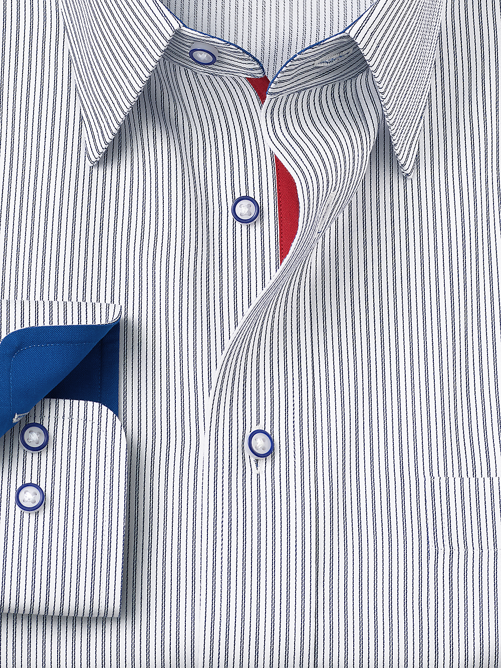 Alternate Image of Non-iron Cotton Stripe Dress Shirt With Contrast Trim-1