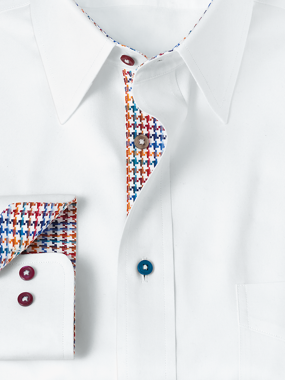 Alternate Image of Non-iron Cotton Solid Dress Shirt With Contrast Trim-1