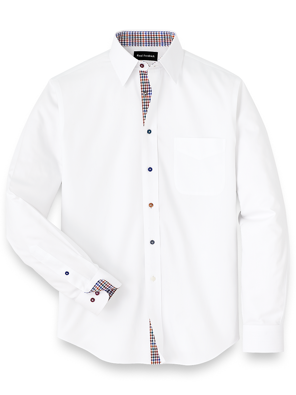 Alternate Image of Non-iron Cotton Solid Dress Shirt With Contrast Trim-4