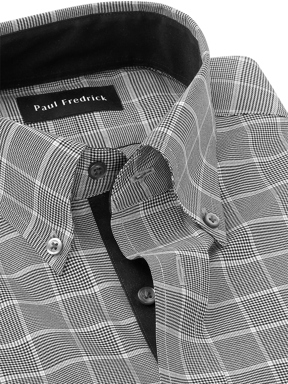 Alternate Image of Non-iron Cotton Glen Plaid Dress Shirt With Contrast Trim-2