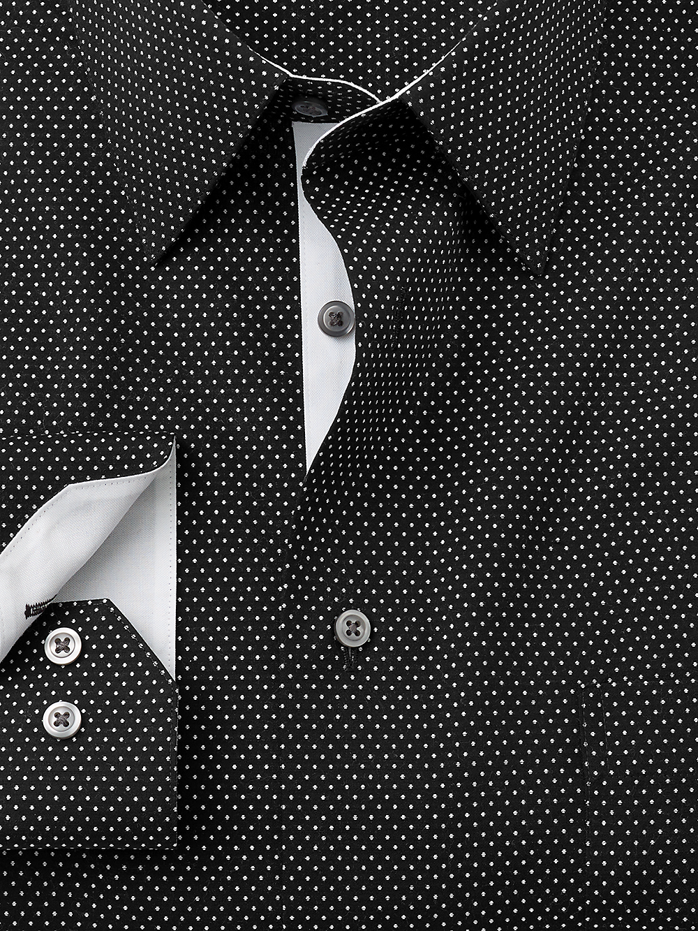 Alternate Image of Non-iron Cotton Dot Dress Shirt With Contrast Trim-1