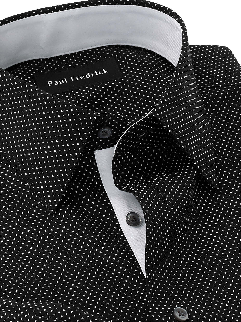 Alternate Image of Non-iron Cotton Dot Dress Shirt With Contrast Trim-2