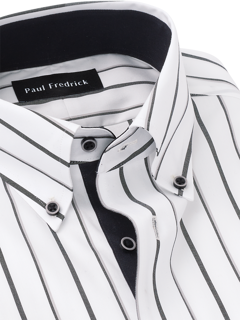 Alternate Image of Non-iron Cotton Stripe Dress Shirt With Contrast Trim-2