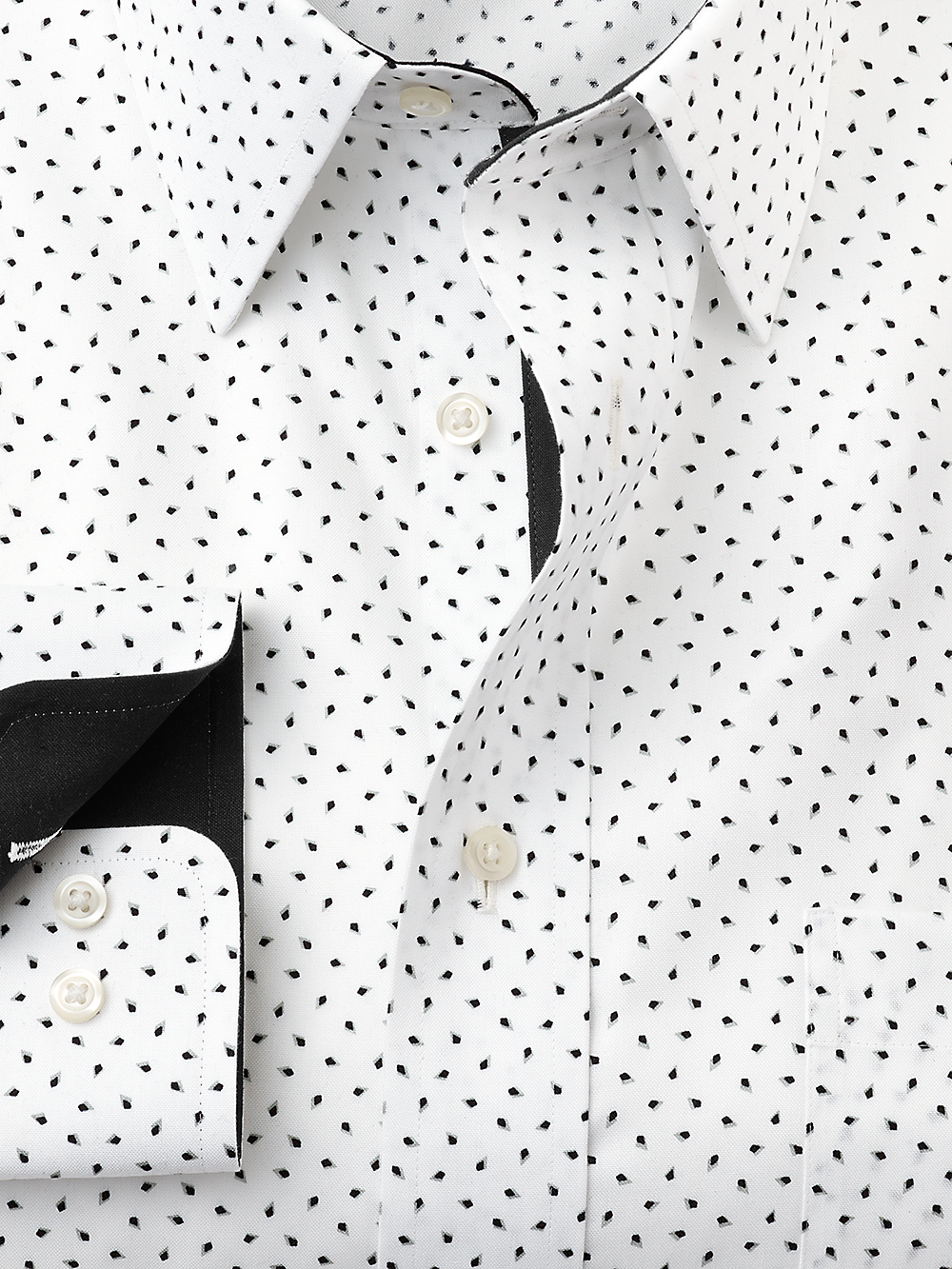 Alternate Image of Non-iron Cotton Micro Print Dress Shirt With Contrast Trim-1