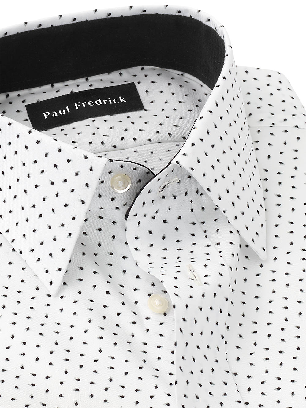 Alternate Image of Non-iron Cotton Micro Print Dress Shirt With Contrast Trim-2