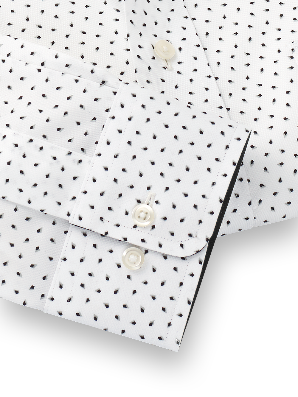 Alternate Image of Non-iron Cotton Micro Print Dress Shirt With Contrast Trim-3