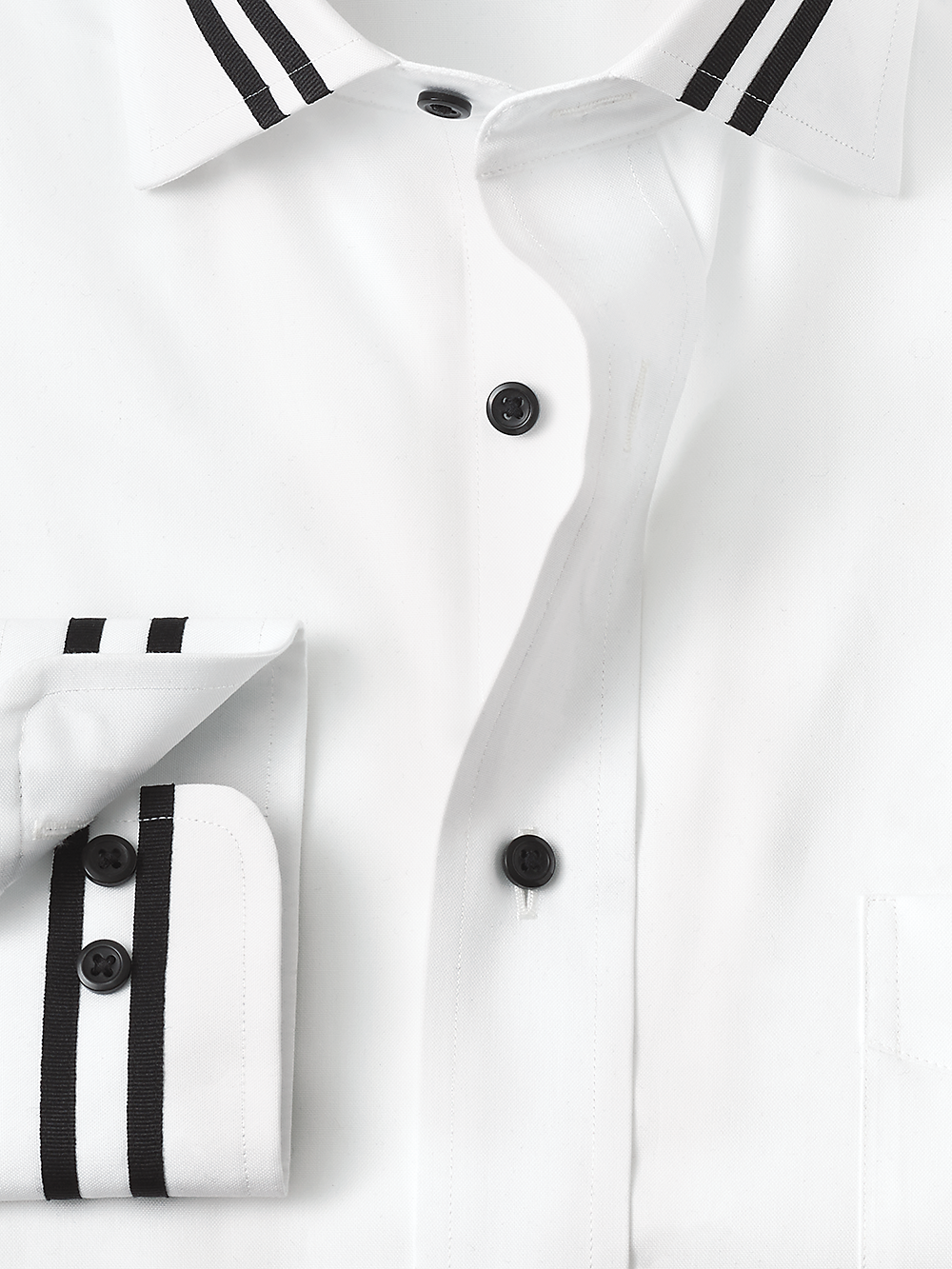 Alternate Image of Non-iron Cotton Solid Dress Shirt With Contrast Trim-1