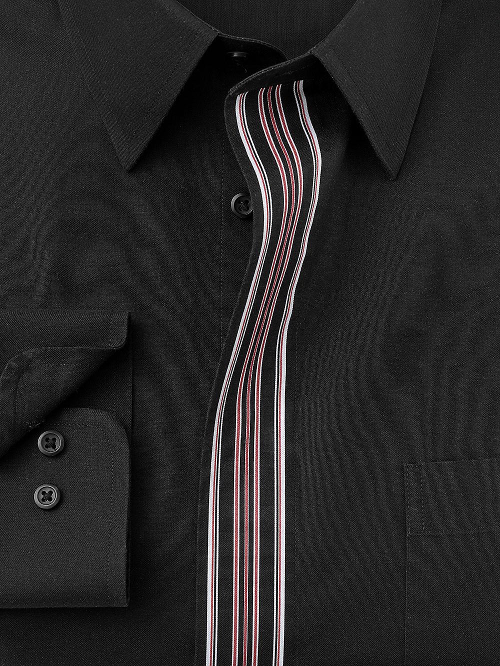 Alternate Image of Non-iron Cotton Solid Dress Shirt With Contrast Trim-2