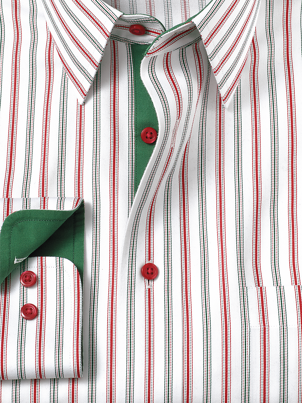 Alternate Image of Non-iron Cotton Stripe Dress Shirt With Contrast Trim-1