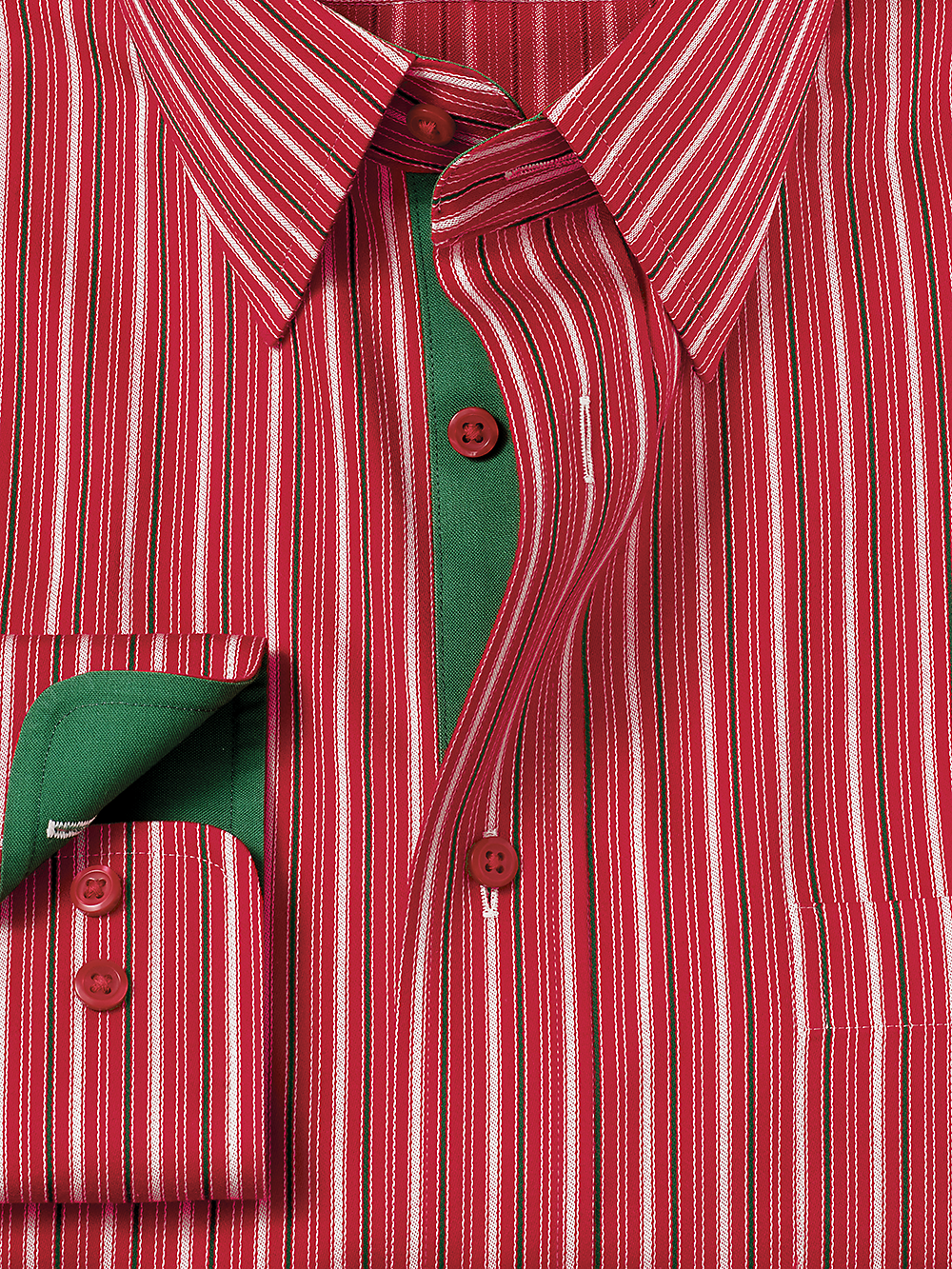 Alternate Image of Non-iron Cotton Stripe Dress Shirt With Contrast Trim-1