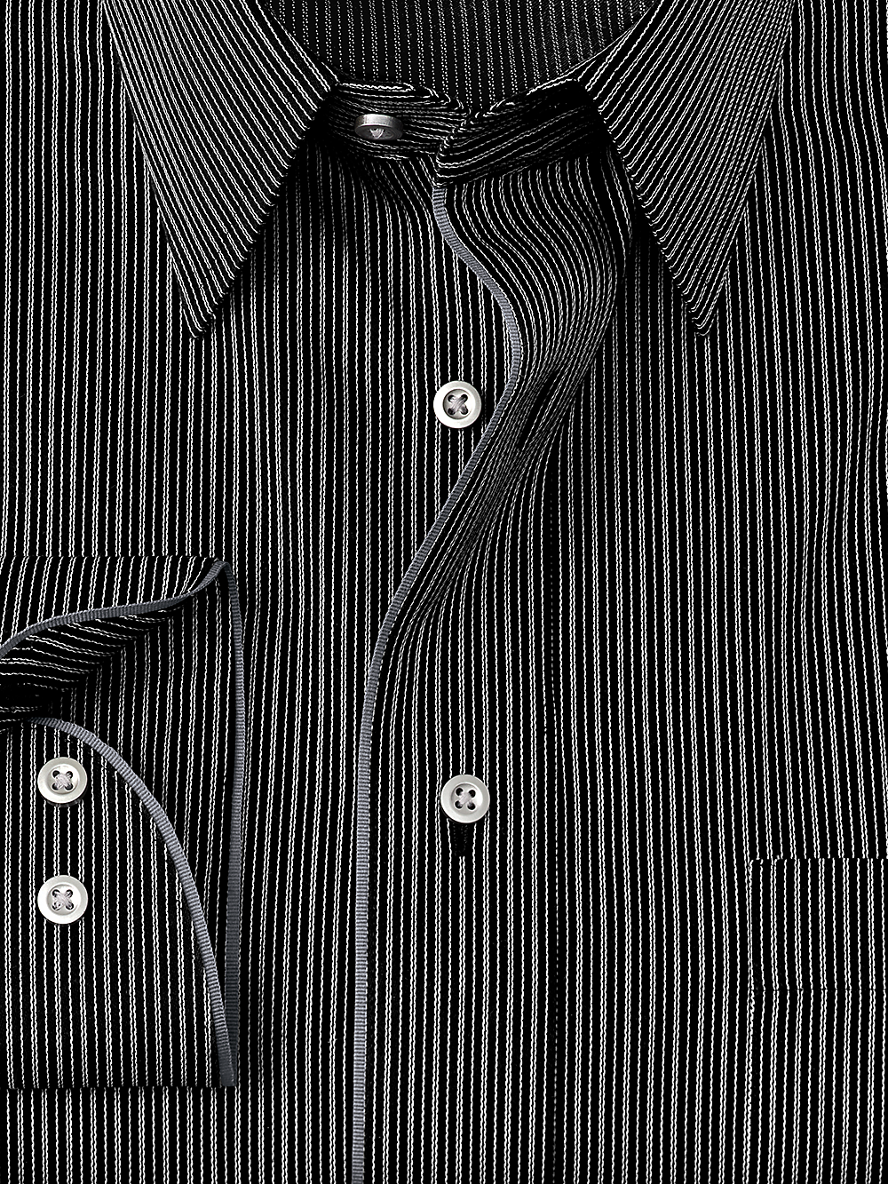 Alternate Image of Non-iron Cotton Stripe Dress Shirt With Contrast Trim-1