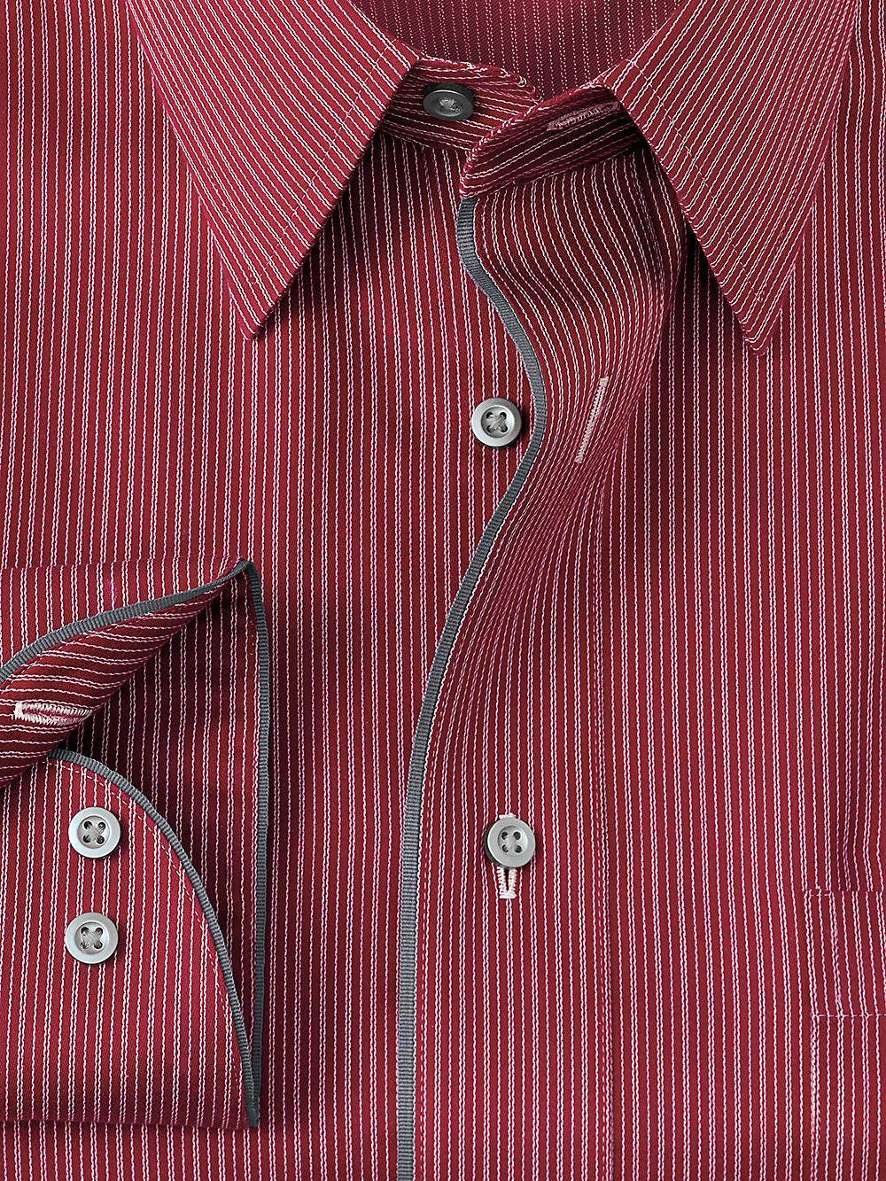 Alternate Image of Non-iron Cotton Stripe Dress Shirt With Contrast Trim-2