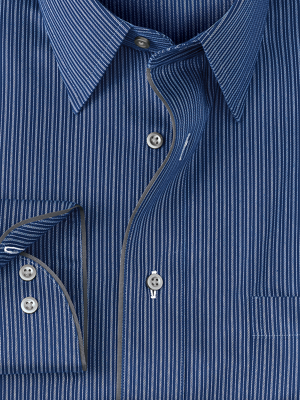 Alternate Image of Non-iron Cotton Stripe Dress Shirt With Contrast Trim-1