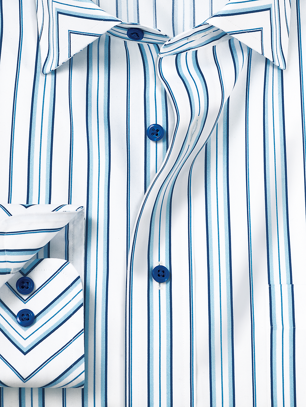 Alternate Image of Non-iron Cotton Stripe Dress Shirt With Contrast Trim-1