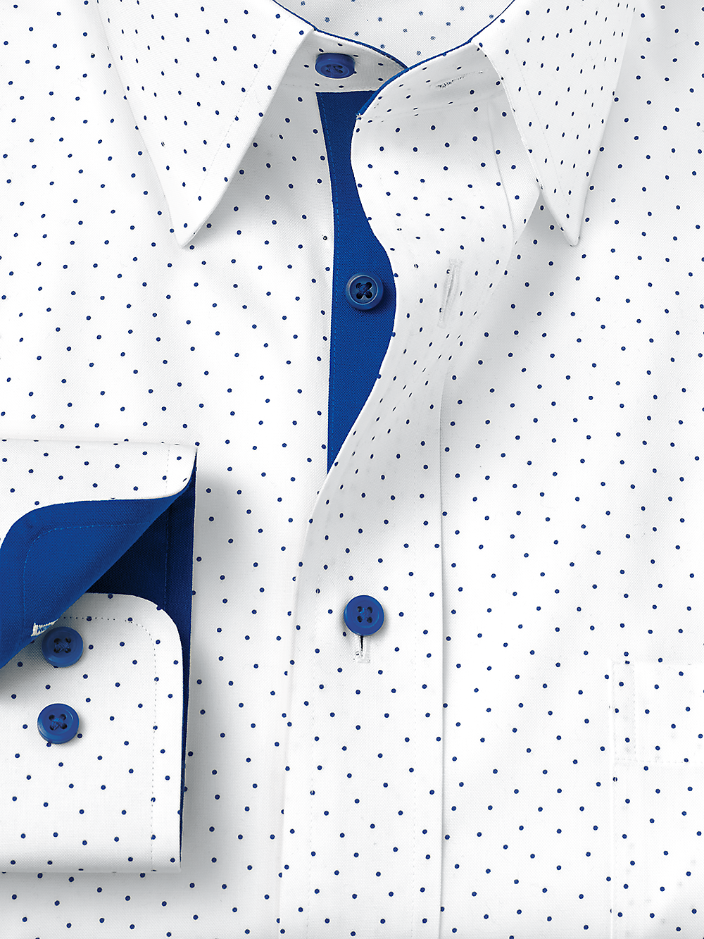 Alternate Image of Non-iron Cotton Dot Dress Shirt With Contrast Trim-1