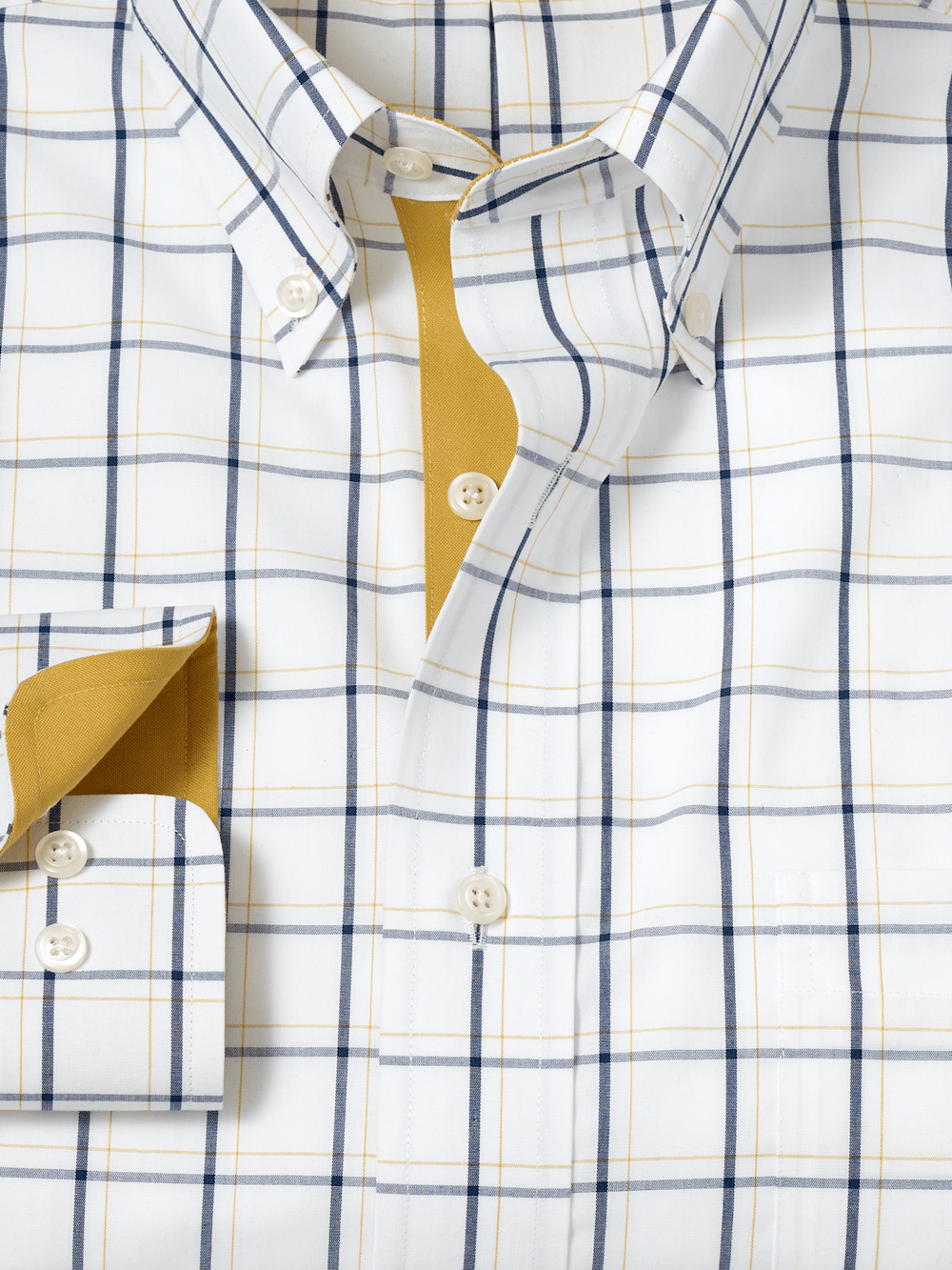 Alternate Image of Non-iron Cotton Windowpane Dress Shirt With Contrast Trim-5