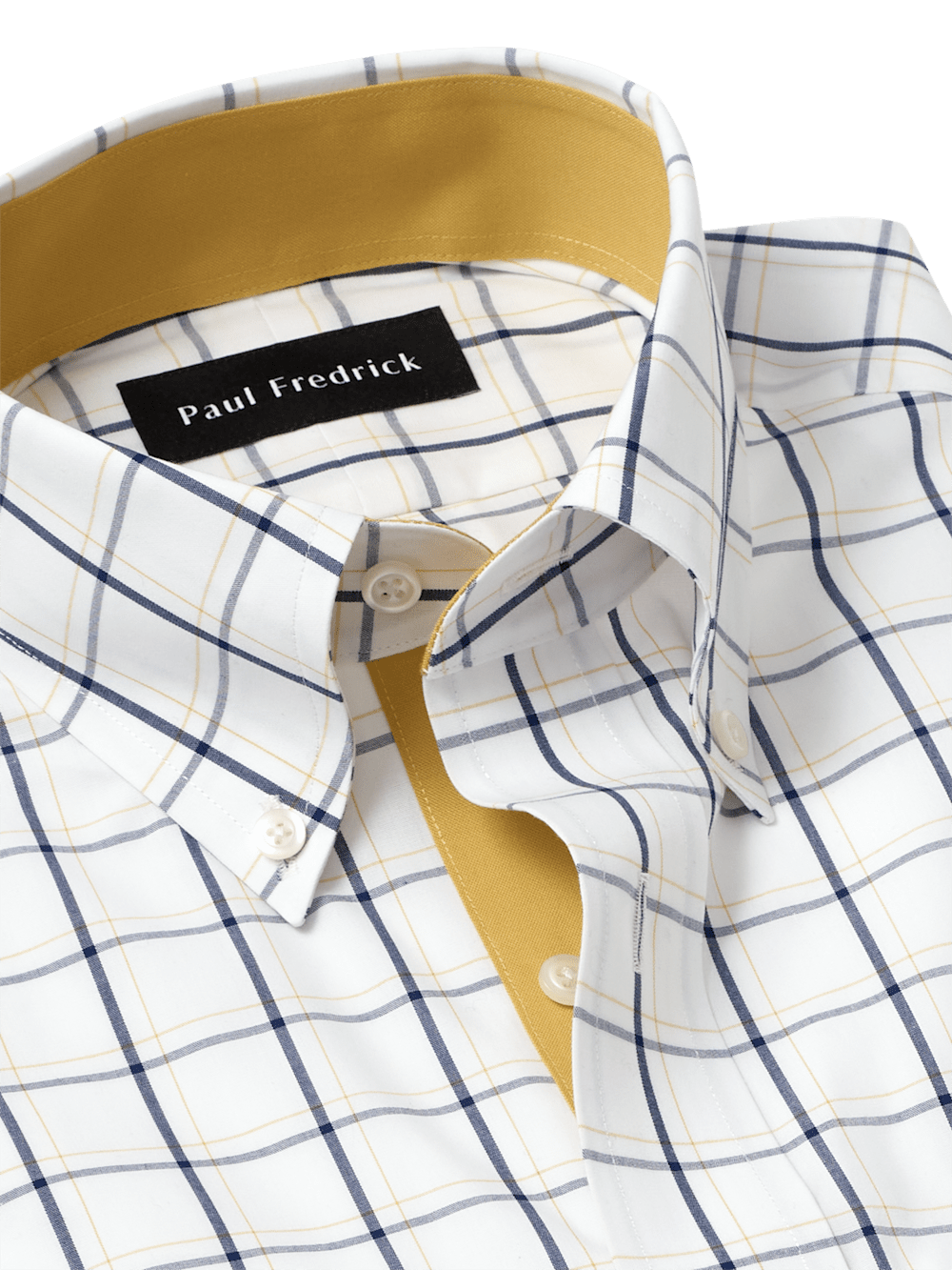 Alternate Image of Non-iron Cotton Windowpane Dress Shirt With Contrast Trim-6