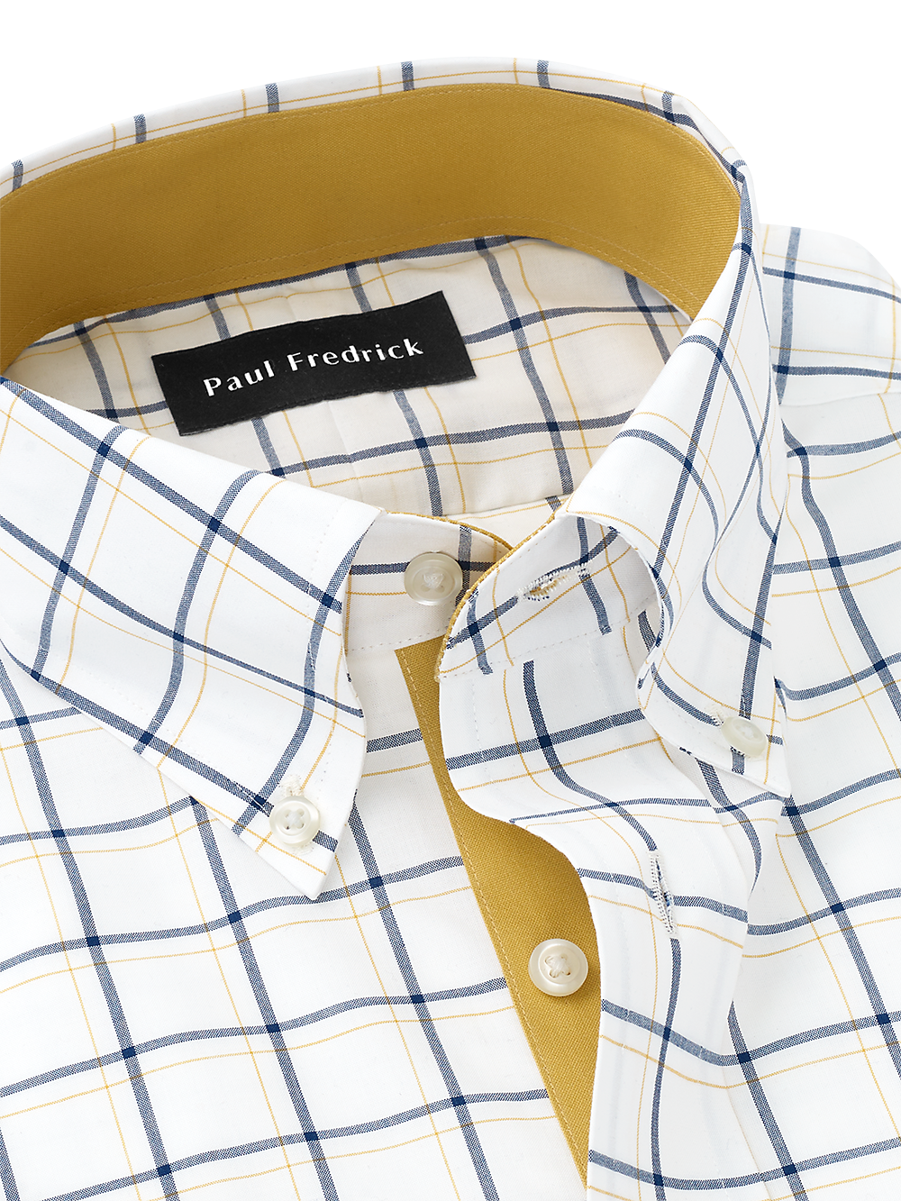 Alternate Image of Non-iron Cotton Windowpane Dress Shirt With Contrast Trim-6