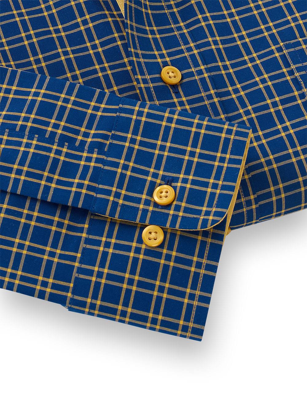 Alternate Image of Non-iron Cotton Check Dress Shirt With Contrast Trim-3