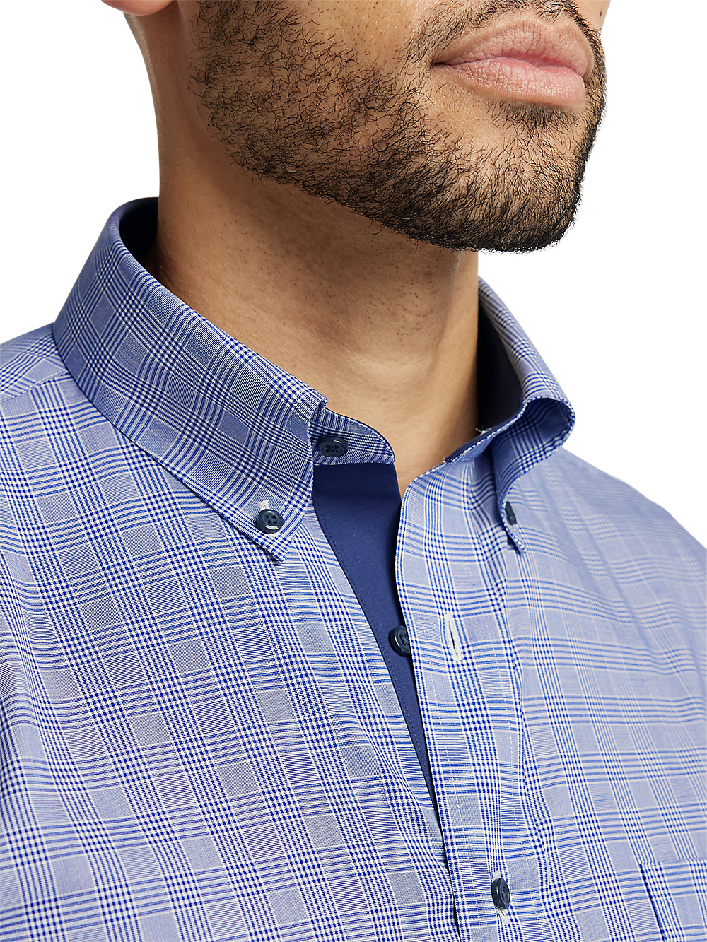 Alternate Image of Non-iron Cotton Plaid Dress Shirt With Contrast Trim-2