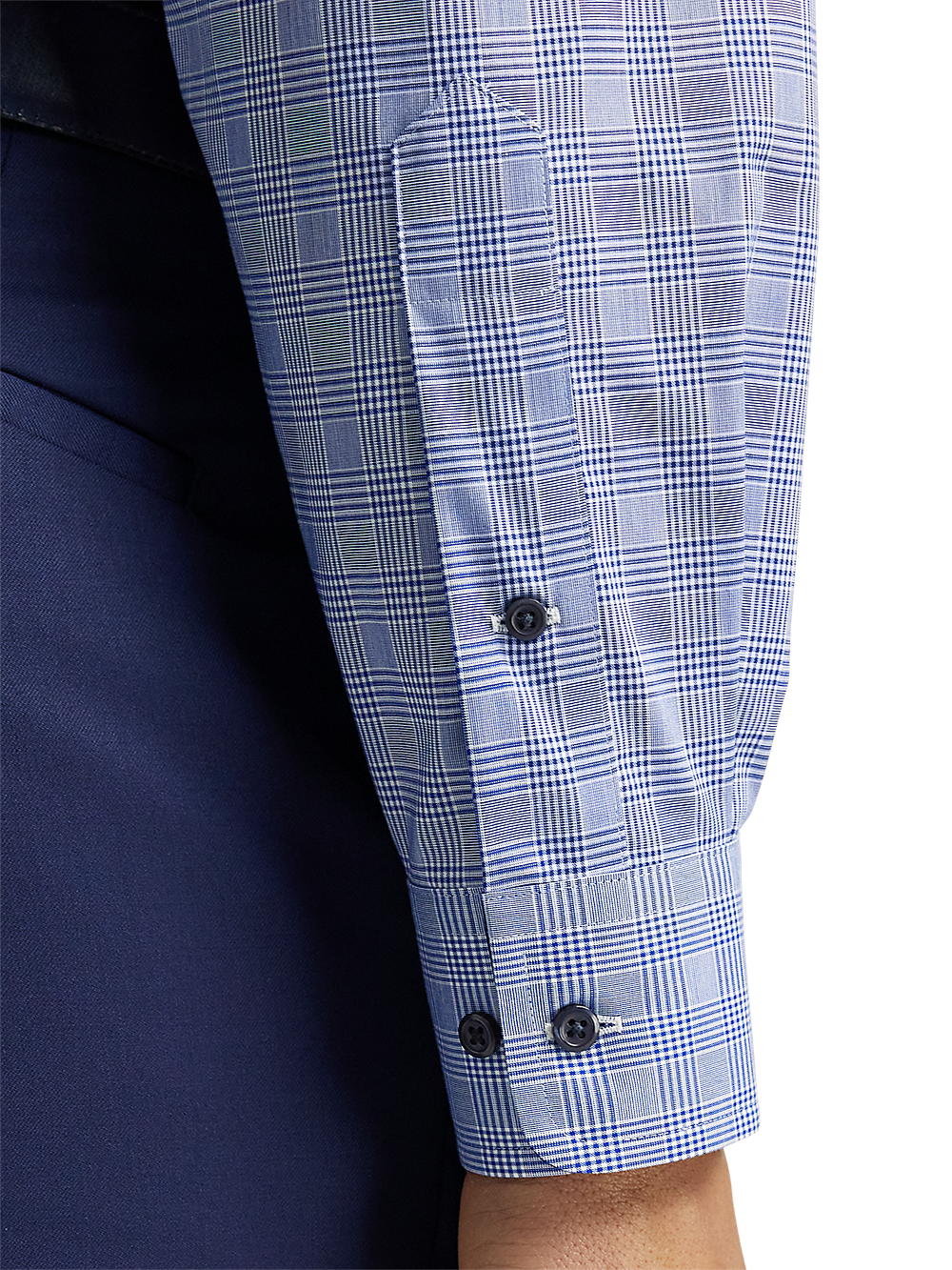 Alternate Image of Non-iron Cotton Plaid Dress Shirt With Contrast Trim-3