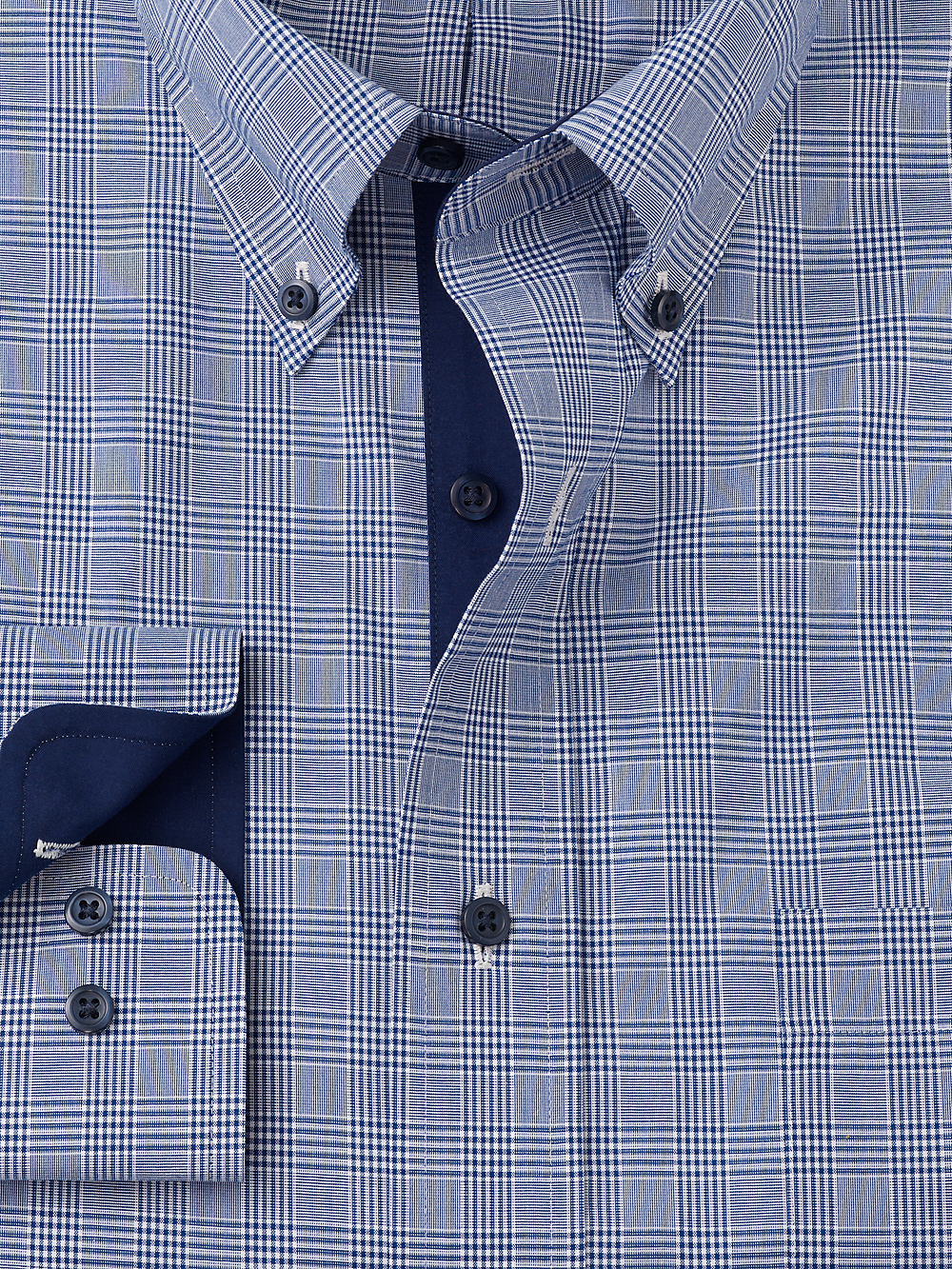 Alternate Image of Non-iron Cotton Plaid Dress Shirt With Contrast Trim-5