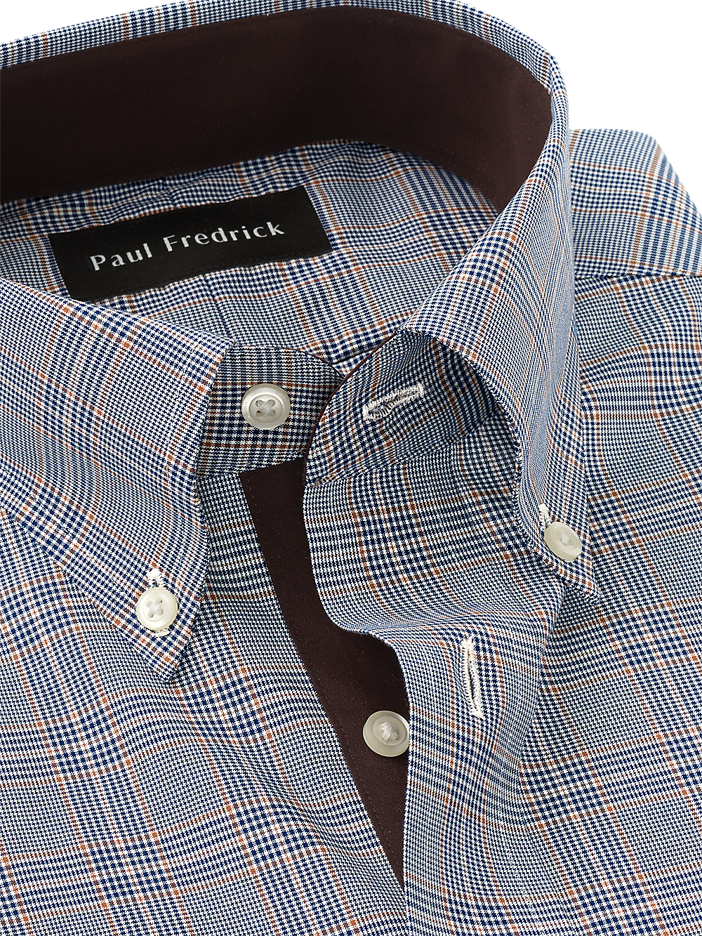 Alternate Image of Non-iron Cotton Glen Plaid Dress Shirt With Contrast Trim-2